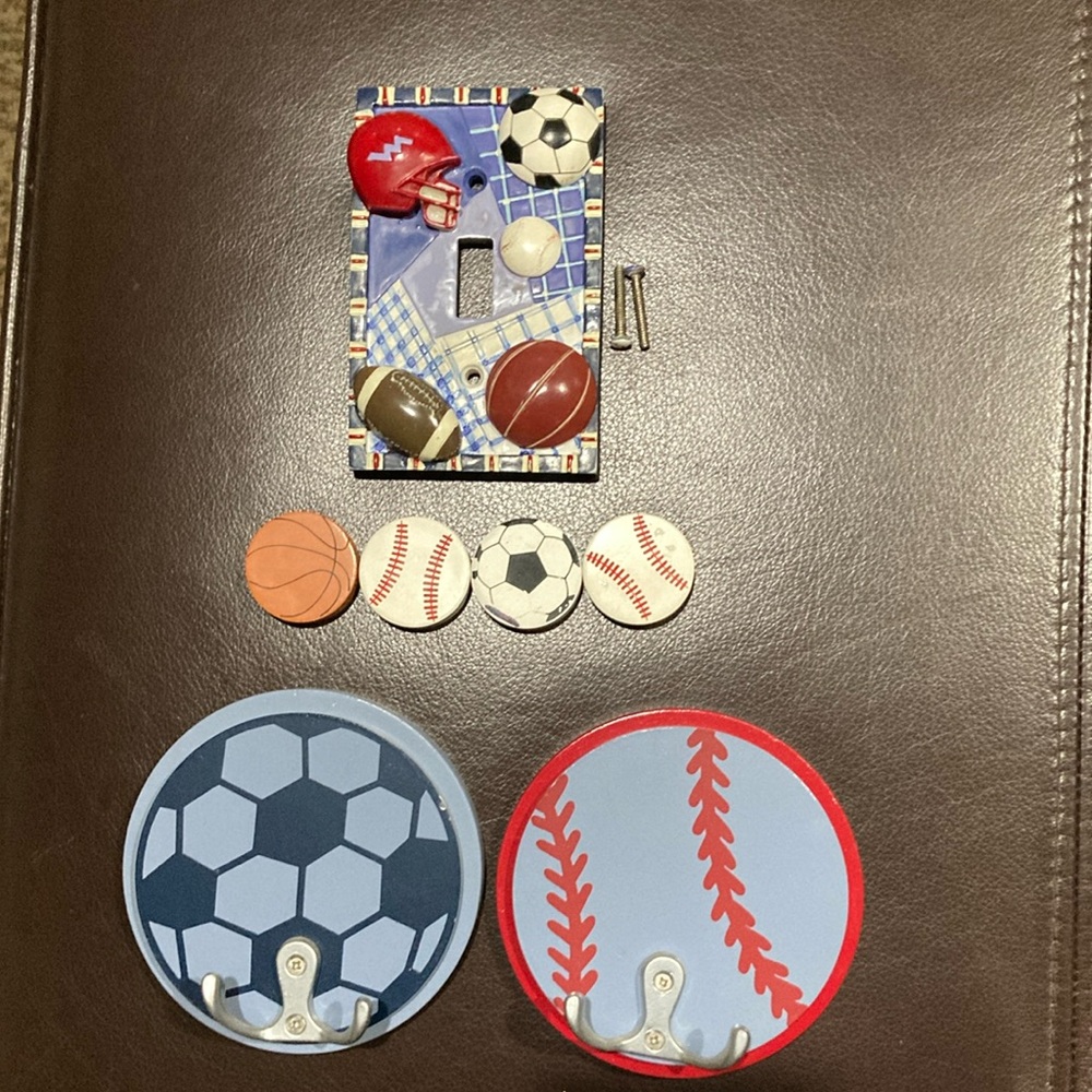 Sports hooks, light switch, magnets